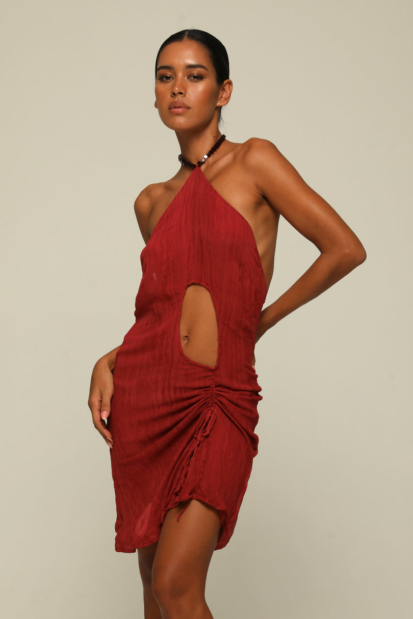 Halter Neck Dress Hibiscus