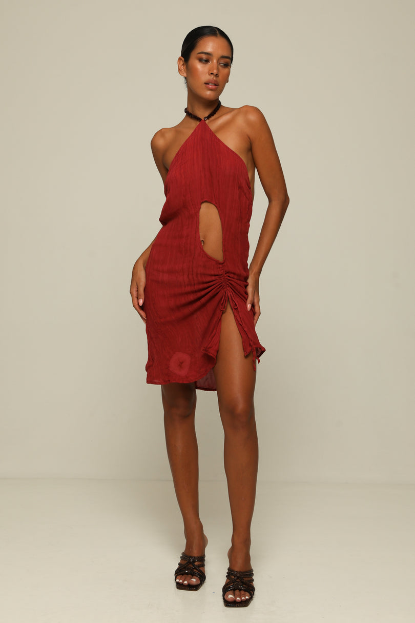 Halter Neck Dress Hibiscus