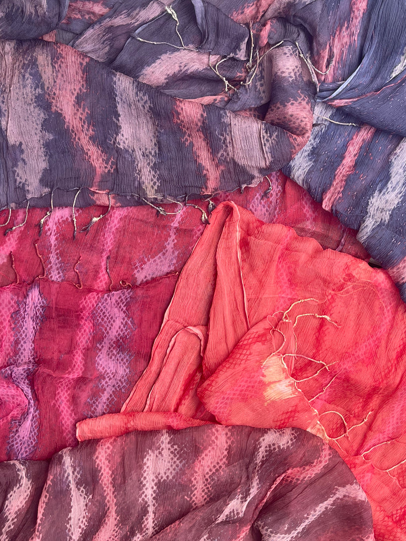 Hibiscus Snake Print Silk Scarves