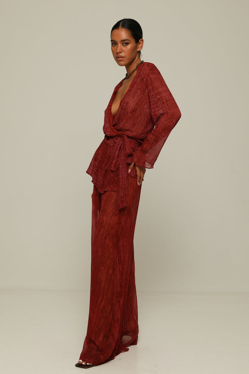 The Wide-leg Pant Hibiscus